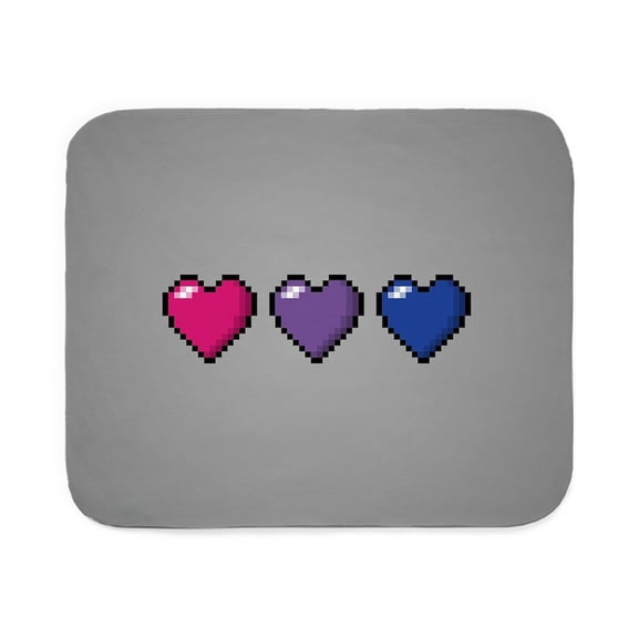 CafePress - Bisexual Pride Flag Pixel Hearts - Sherpa Fleece Throw Blanket 60" x 50"