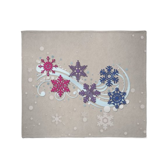 CafePress - Bisexual Pride Flag Snowflakes And Winter Vector - Soft Fleece Throw Blanket, 50"x60" for All Ages