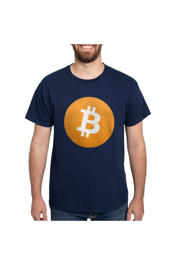 - Bitcoin Logo Dark T Shirt - Men's Classic Graphic Cotton T-Shirt