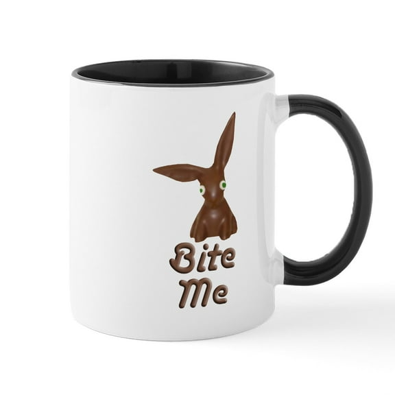 CafePress - Bite Me Easter Chocolate Bunny Mug - 11 oz Ceramic Mug - Novelty Coffee Tea Cup