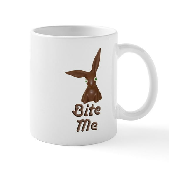 CafePress - Bite Me Easter Chocolate Bunny Mug - 11 oz Ceramic Mug - Novelty Coffee Tea Cup