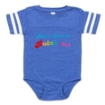 thumbnail image 1 of CafePress - Bl_Peace Love Rainbows - Cute Infant Baby Football Bodysuit, 1 of 3