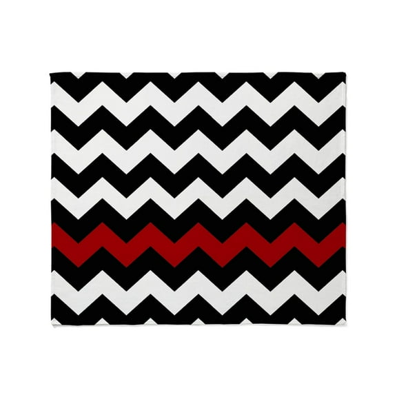 CafePress - Black And Red Chevron Throw Blanket - Soft Fleece Throw Blanket, 50"x60" for All Ages