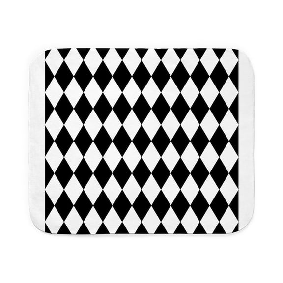 CafePress - Black And White Harlequin Pattern Sherpa Fleece Th - Sherpa Fleece Throw Blanket 60" x 50"