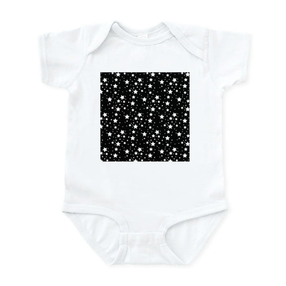 CafePress - Black And White Stars Body Suit - Baby Light Bodysuit, Size Newborn - 24 Months