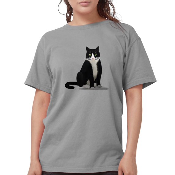 CafePress - Black And White Tuxedo Ca T Shirt - Womens Comfort Colors® Shirt