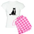 thumbnail image 1 of CafePress - Black And White Tuxedo Cat - Women's Light Pajamas, 1 of 4