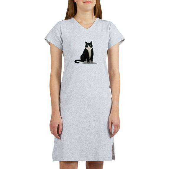CafePress - Black And White Tuxedo Cat - Women's Nightshirt