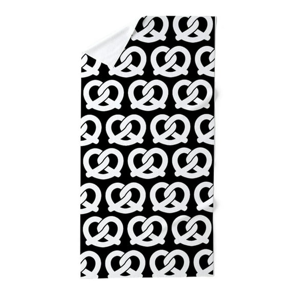 CafePress - Black And White Twisted Yummy Prestzel - Large Beach Towel, Soft 30"x60" Towel with Unique Design