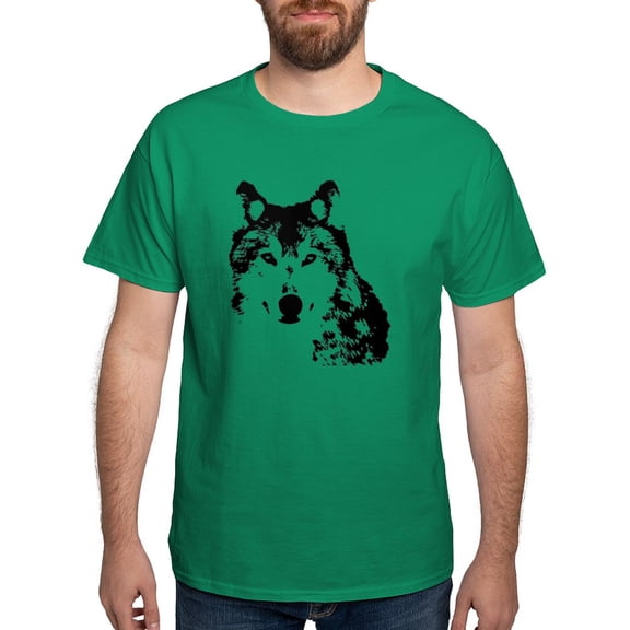 CafePress - Black And White Wolf Men's Value T Shirt - Men's Classic Graphic Cotton T-Shirt