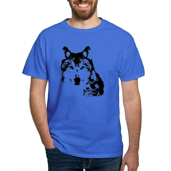 CafePress - Black And White Wolf Men's Value T Shirt - Men's Classic Graphic Cotton T-Shirt