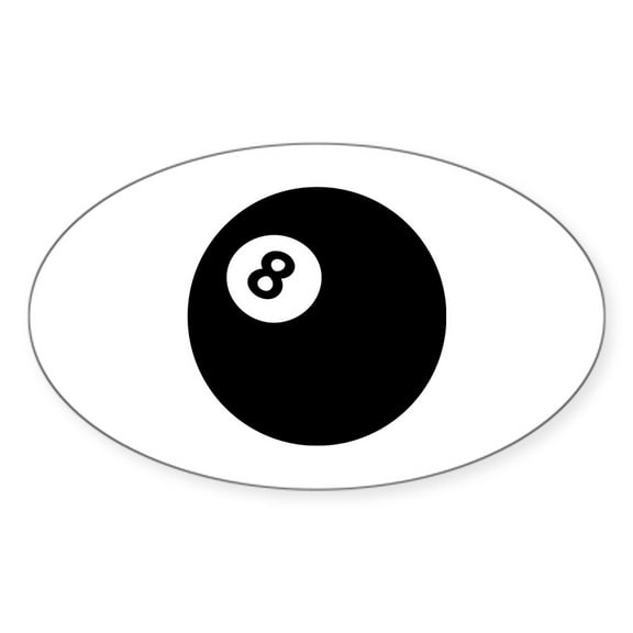 CafePress - Black Billiard Ball Oval Sticker - Sticker (Oval)