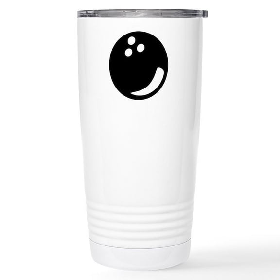 CafePress - Black Bowling Ball Icon Stainless Steel Travel Mug - Insulated Stainless Steel Travel Tumbler 20 oz.
