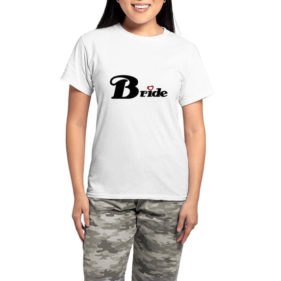 CafePress - Black Bride Women's Light Pajamas - Women's Short Sleeve Print T-Shirt and Pants Light Cotton Pajama Set