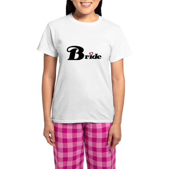CafePress - Black Bride Women's Light Pajamas - Women's Short Sleeve Print T-Shirt and Pants Light Cotton Pajama Set