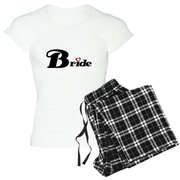 CafePress - Black Bride Women's Light Pajamas - Women's Short Sleeve Print T-Shirt and Pants Light Cotton Pajama Set