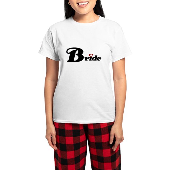 CafePress - Black Bride Women's Light Pajamas - Women's Short Sleeve Print T-Shirt and Pants Light Cotton Pajama Set