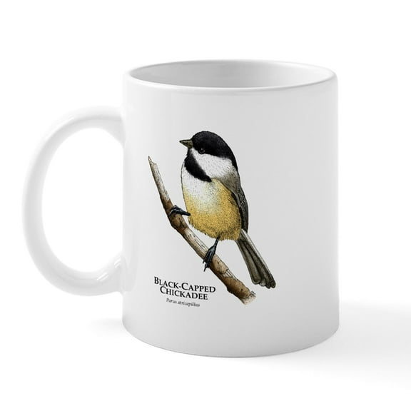 CafePress - Black Capped Chickadee Mug - 11 oz Ceramic Mug - Novelty Coffee Tea Cup