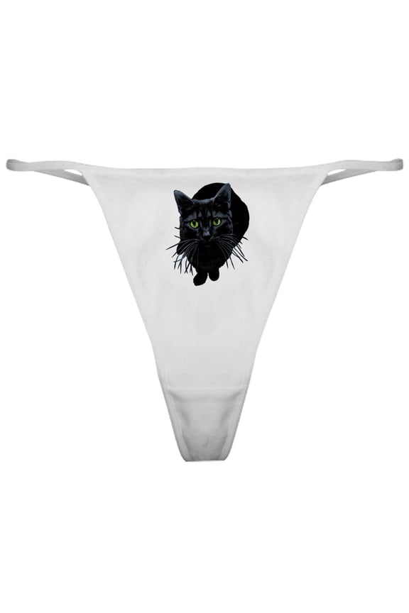 - Black Cat Classic Thong - Women's Sexy Novelty Thong Panties Underwear