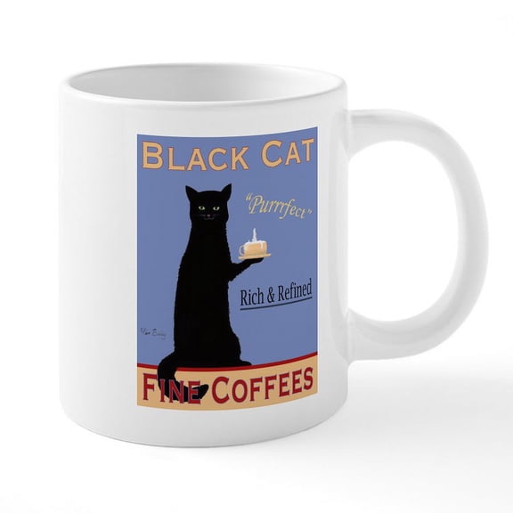 CafePress - Black Cat Coffee - 20 Oz White Ceramic Mega Mug