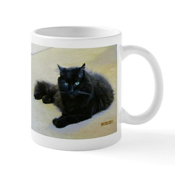 CafePress - Black Cat Mug - 11 oz Ceramic Mug - Novelty Coffee Tea Cup