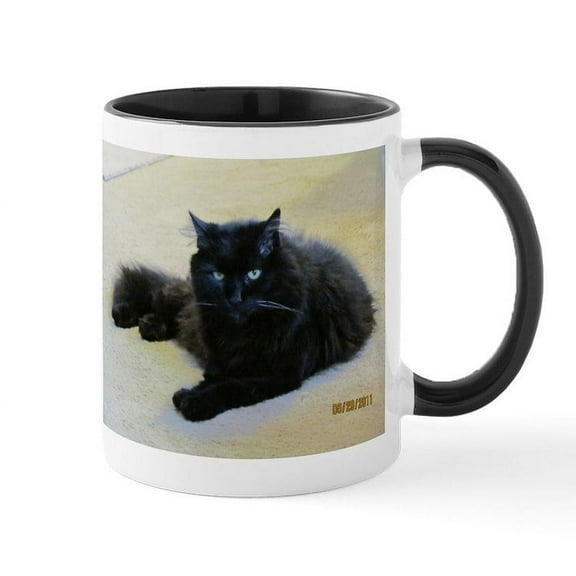 CafePress - Black Cat Mug - 11 oz Ceramic Mug - Novelty Coffee Tea Cup