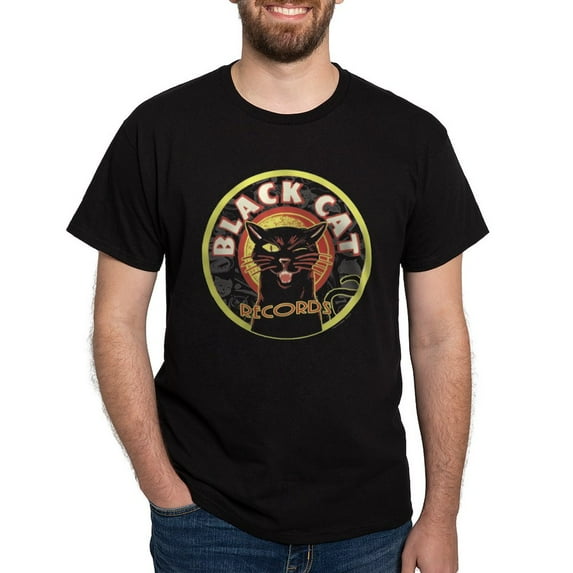 CafePress - Black Cat Records Lp Ar T Shirt - Men's Classic Graphic Cotton T-Shirt