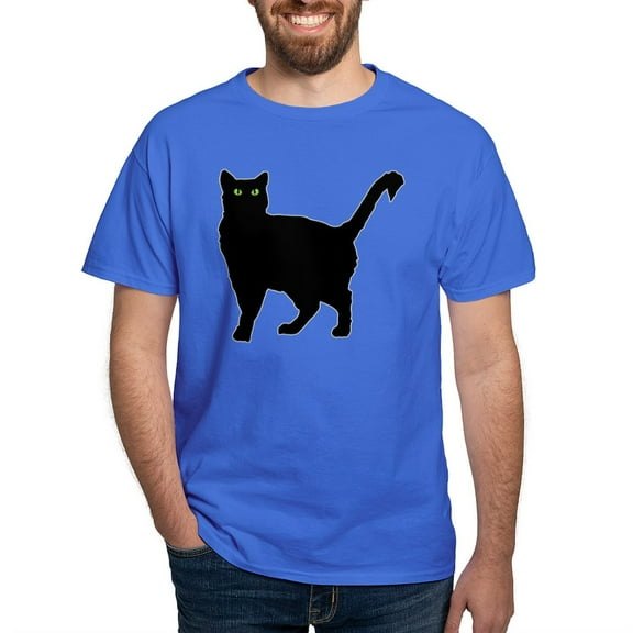 CafePress - Black Cat Silhouette Dark T Shirt - Men's Classic Graphic Cotton T-Shirt