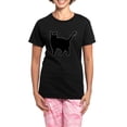 thumbnail image 1 of CafePress - Black Cat Silhouette Women's Dark Pajamas - Women's Short Sleeve Print T-Shirt and Pants Dark Cotton Pajama Set, 1 of 7