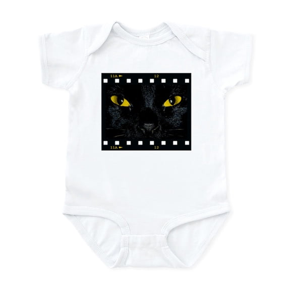 CafePress - Black Cat Stare Infant Bodysuit - Baby Light Bodysuit, Size Newborn - 24 Months