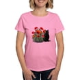 thumbnail image 1 of CafePress - Black Cat With Poppies Women's Dark T Shirt - Women's Traditional Fit Dark T-Shirt, 1 of 4