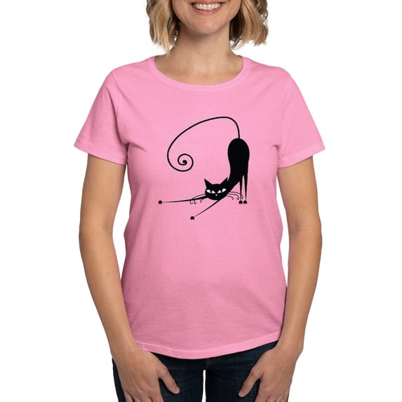 CafePress - Black Cat Women's Dark T Shirt - Women's Traditional Fit Dark T-Shirt
