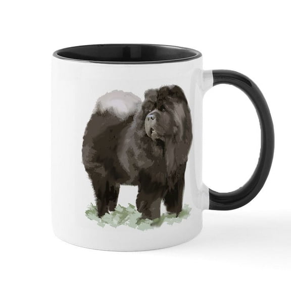 CafePress - Black Chow Portrait Mug - 11 oz Ceramic Mug - Novelty Coffee Tea Cup