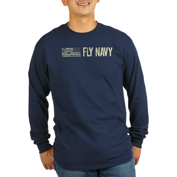 CafePress - Black Flag: Fly Navy Long Sleeve Dark T Shirt - Long Sleeve Dark T-Shirt