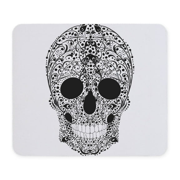 CafePress - Black Flower Skull - Non-slip Rubber Mousepad, Gaming Mouse Pad