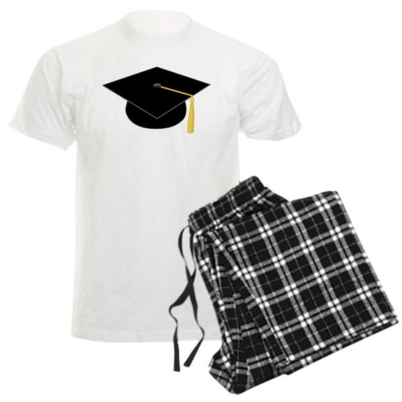 CafePress - Black Graduation Cap Men's Light Pajamas - Men's Light Loose Fit Cotton Pajama Set