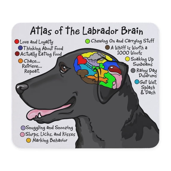 CafePress - Black Lab Brain Mousepad - Non-slip Rubber Mousepad, Gaming Mouse Pad
