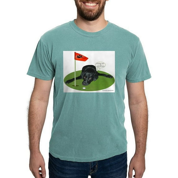 CafePress - Black Lab Golfer Ash Grey T Shirt - Mens Comfort Colors Shirt