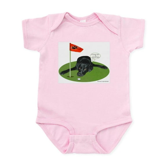 CafePress - Black Lab Golfer Infant Bodysuit - Baby Light Bodysuit, Size Newborn - 24 Months