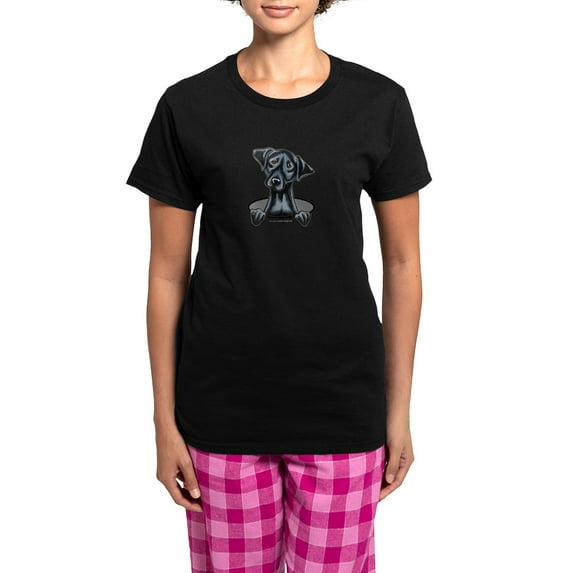 CafePress - Black Lab Hole Women's Dark Pajamas - Women's Short Sleeve Print T-Shirt and Pants Dark Cotton Pajama Set