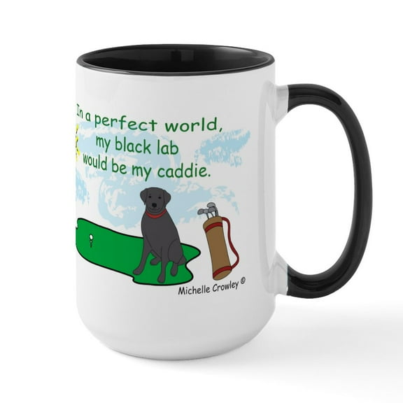 CafePress - Black Lab Large Mug - 15 oz Ceramic Large White Novelty Mug