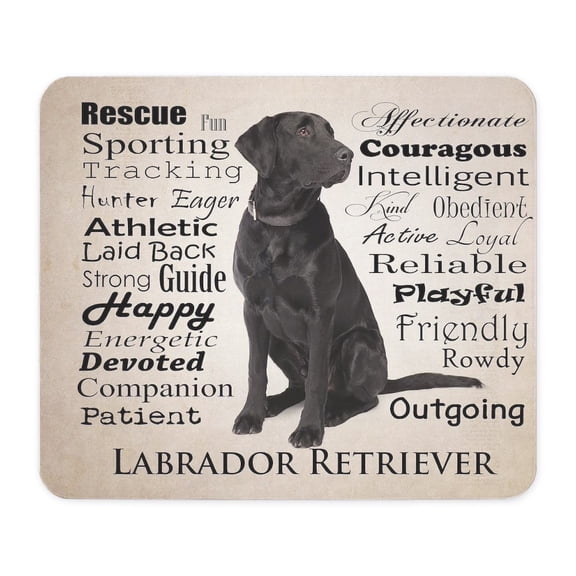 CafePress - Black Lab Traits - Non-slip Rubber Mousepad, Gaming Mouse Pad