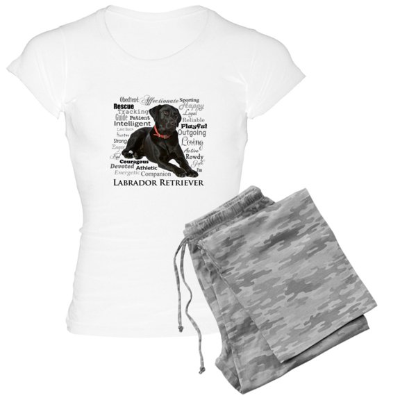 CafePress - Black Lab Traits Pajamas - Women's Light Pajamas