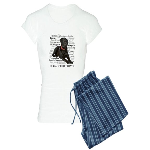 CafePress - Black Lab Traits Pajamas - Women's Light Pajamas