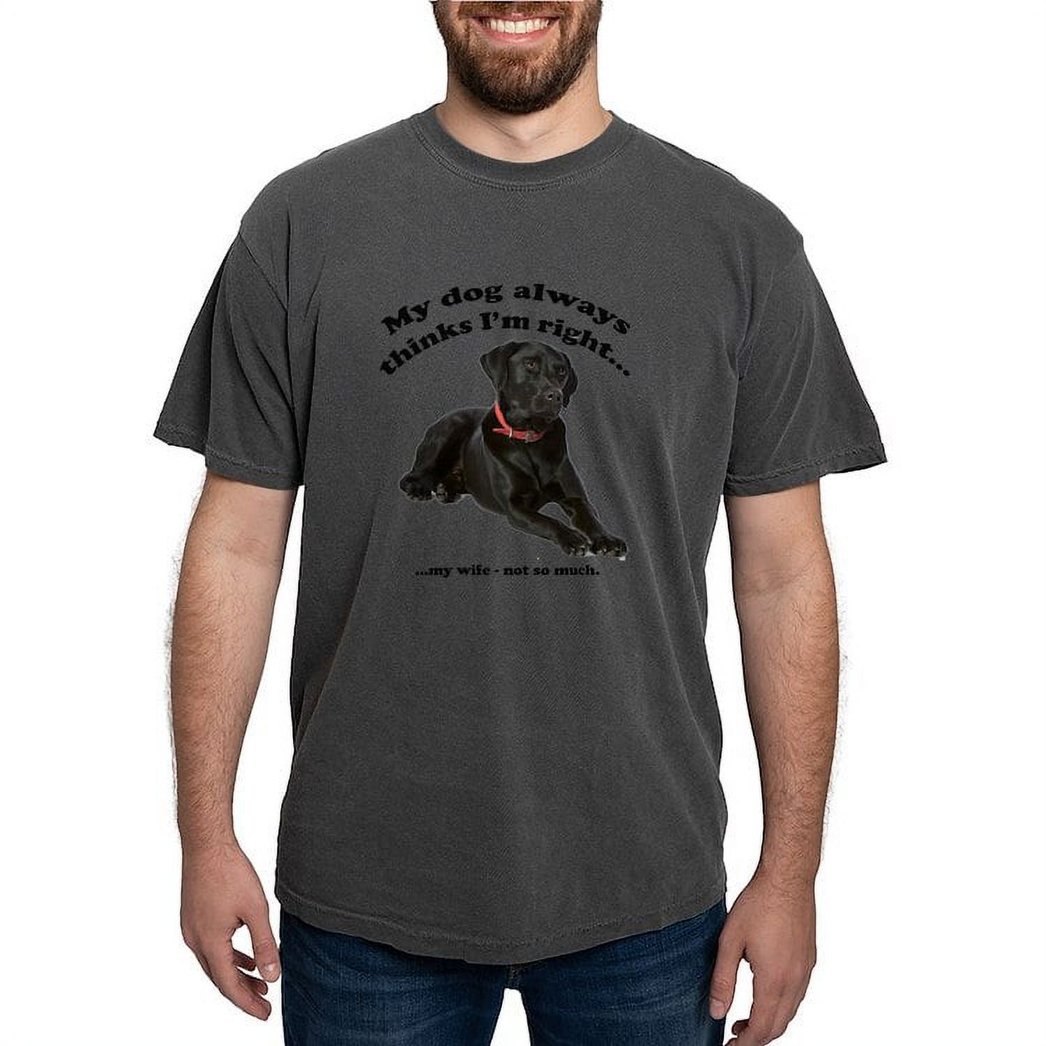 CafePress - Black Lab Vs Wife - Mens Comfort Colors Shirt - image 1 of 5