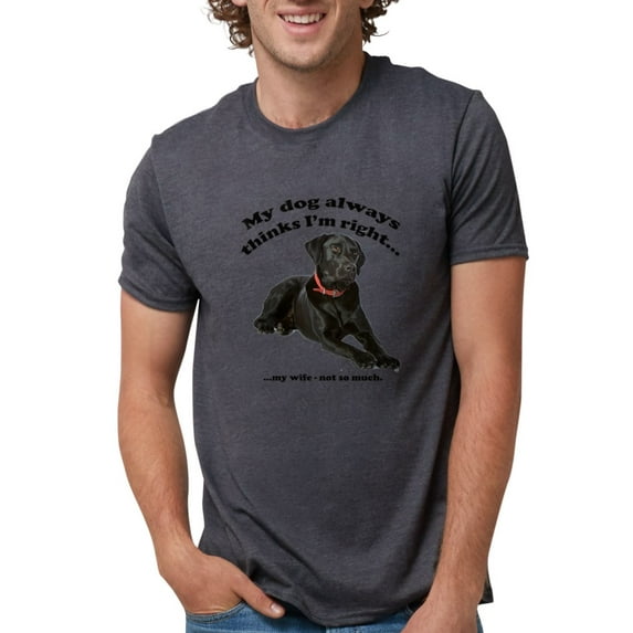 CafePress - Black Lab Vs Wife T Shirt - Mens Tri-blend T-Shirt