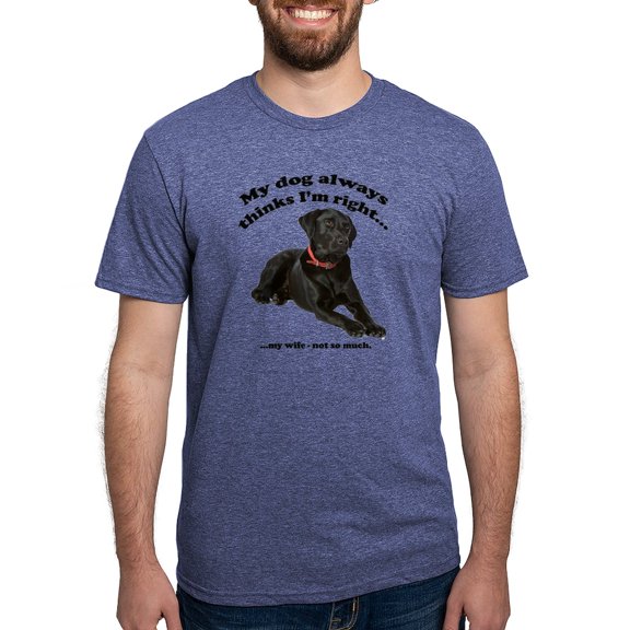 CafePress - Black Lab Vs Wife T Shirt - Mens Tri-blend T-Shirt