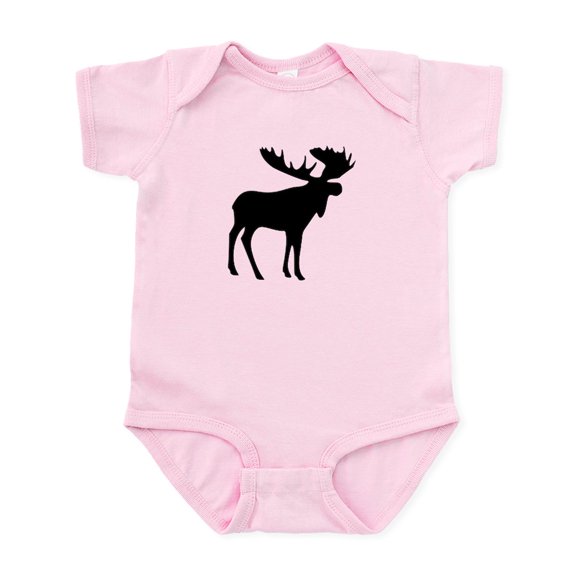 CafePress - Black Moose Infant Bodysuit - Baby Light Bodysuit, Size Newborn - 24 Months
