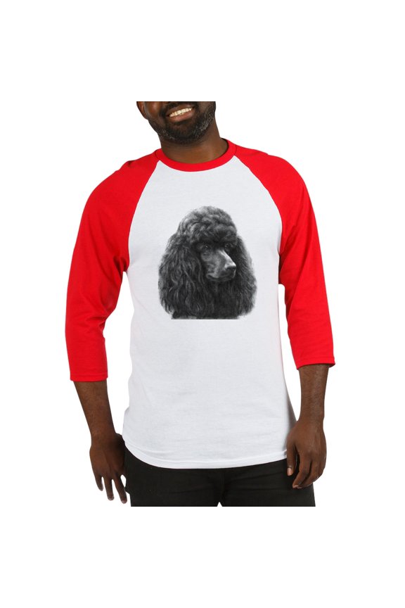 - Black Or Chocolate Poodle Baseball Jersey - Cotton Baseball Jersey, 3/4 Raglan Sleeve Shirt