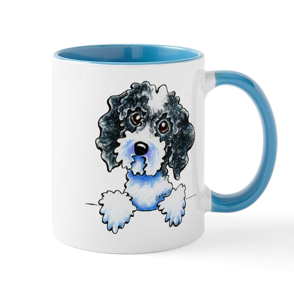 CafePress - Black Parti Cockapoo Lined Mugs - 11 oz Ceramic Mug - Novelty Coffee Tea Cup